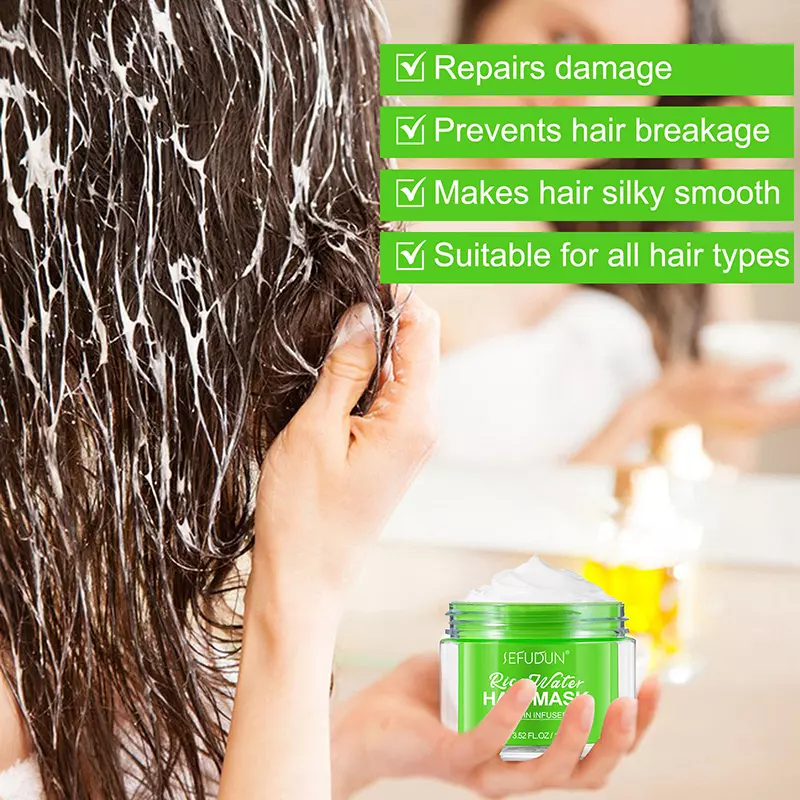 Rice water hair mask